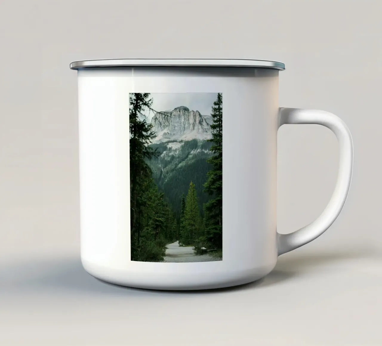 evergreens scenery tazza in smalto da cofa home