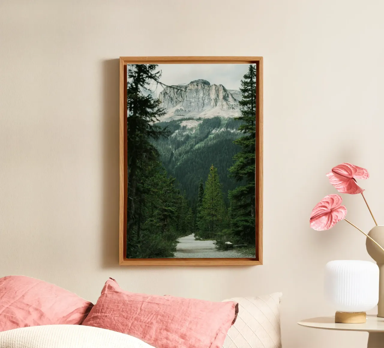 evergreens scenery tela con Cornice a cassetta da cofa home