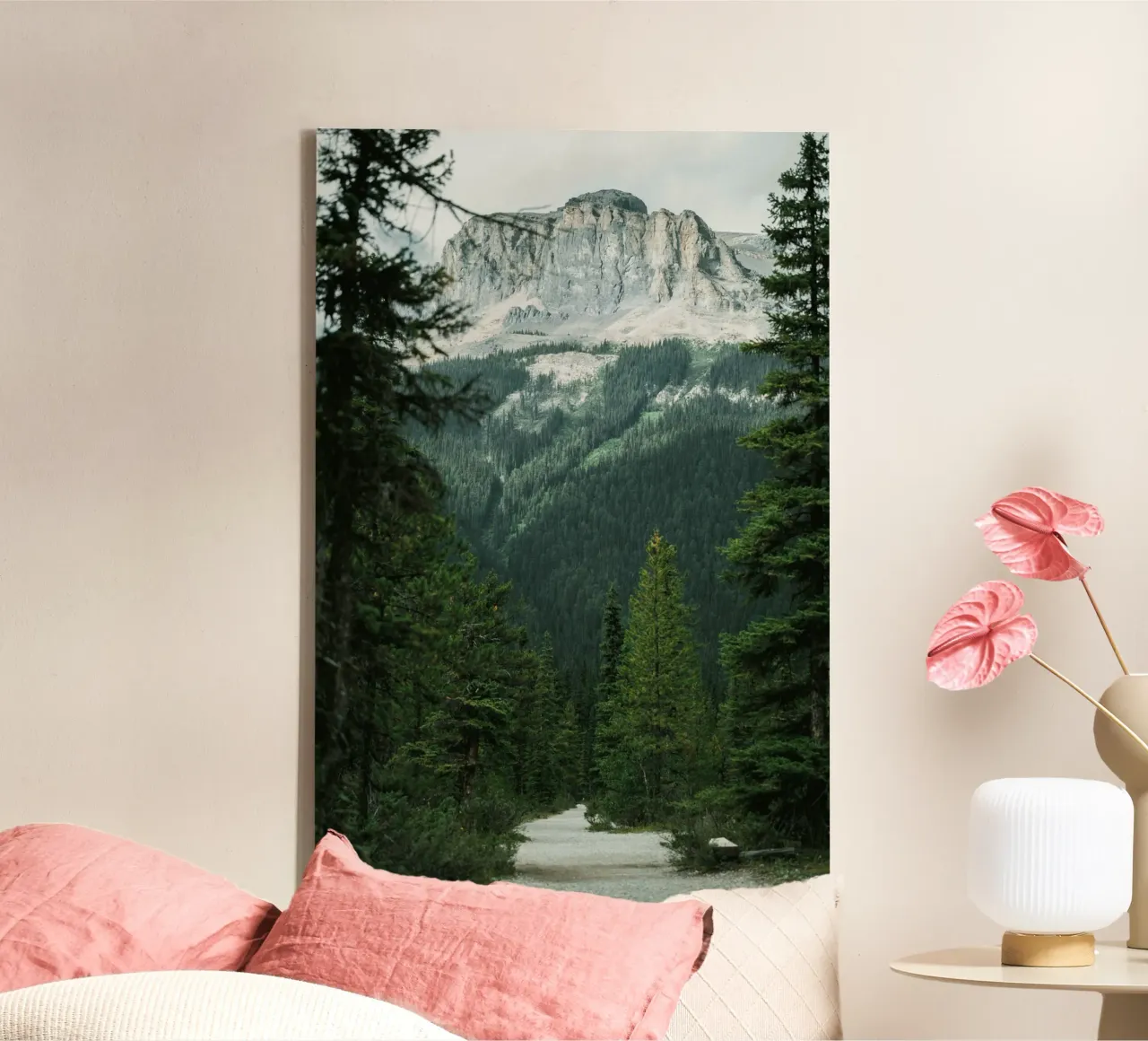 evergreens scenery tela con Cornice a cassetta da cofa home