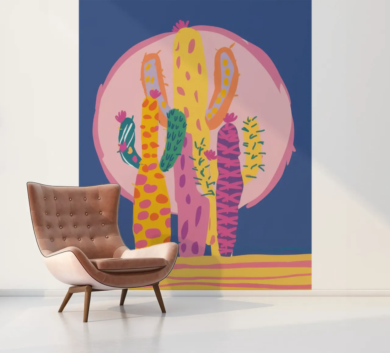 Maancactustuin fotobehang van Frosh Pallete