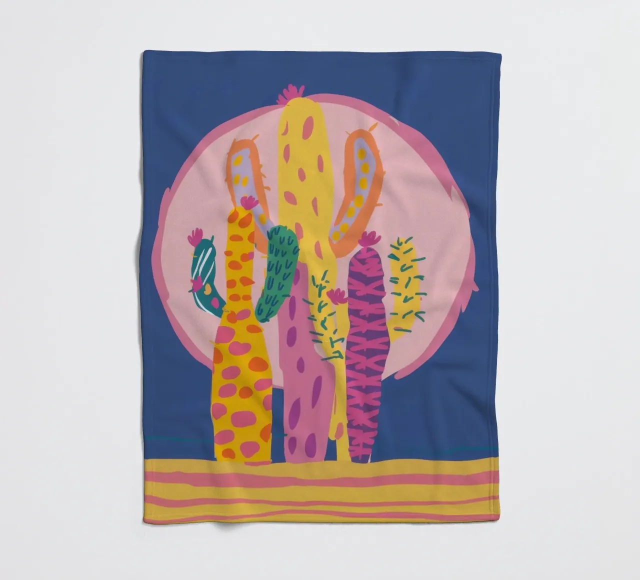 Lunar Cactus Garden fleece blanket by Frosh Pallete