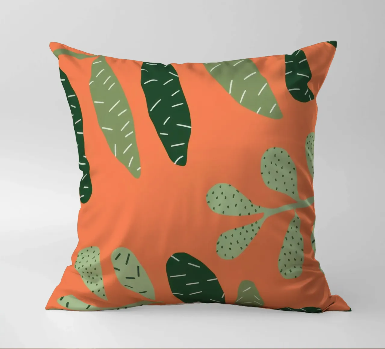 Orange Leaf Canopy decorative cushion by Solar Paint