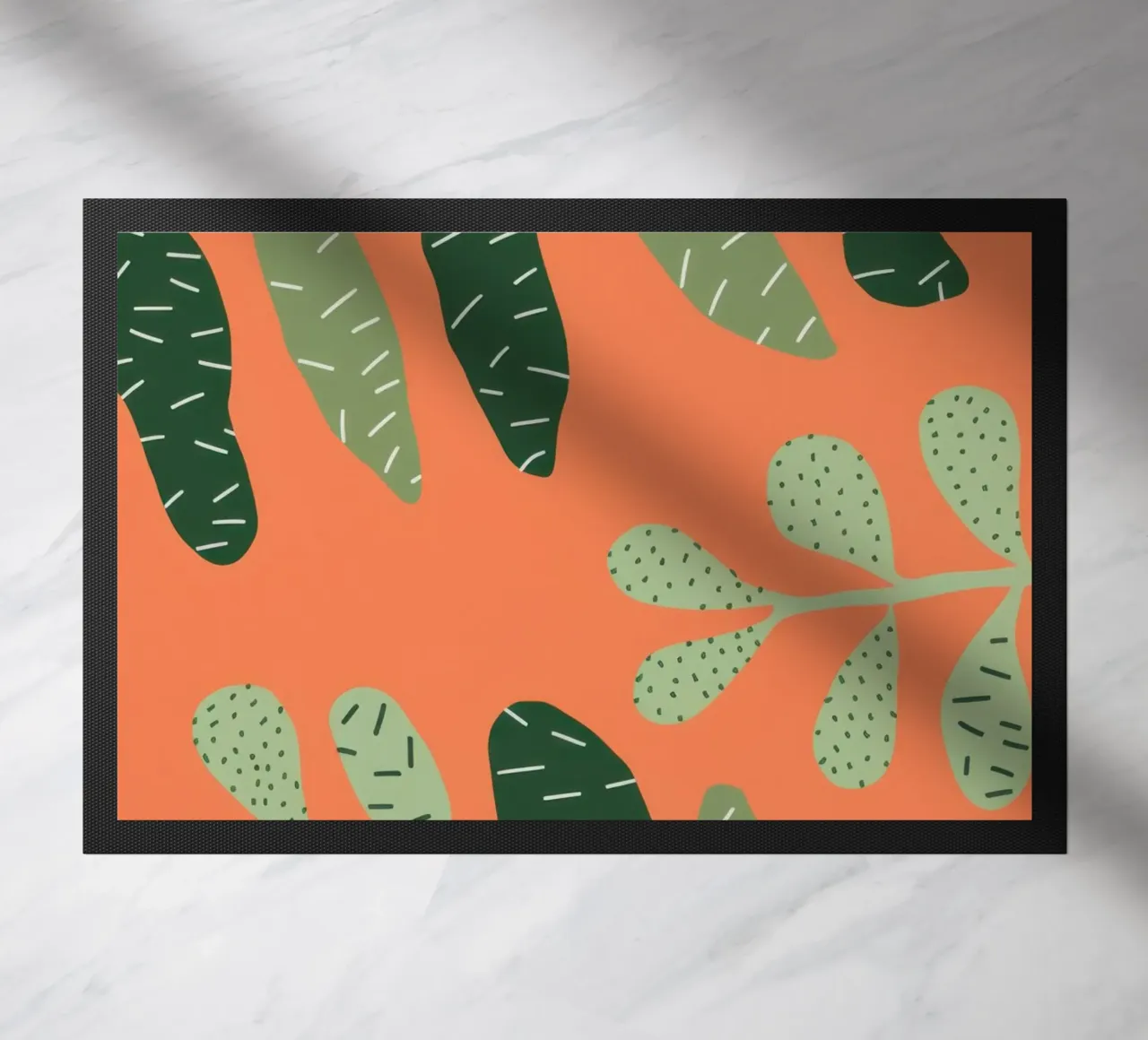 Orange Leaf Canopy doormat by Solar Paint