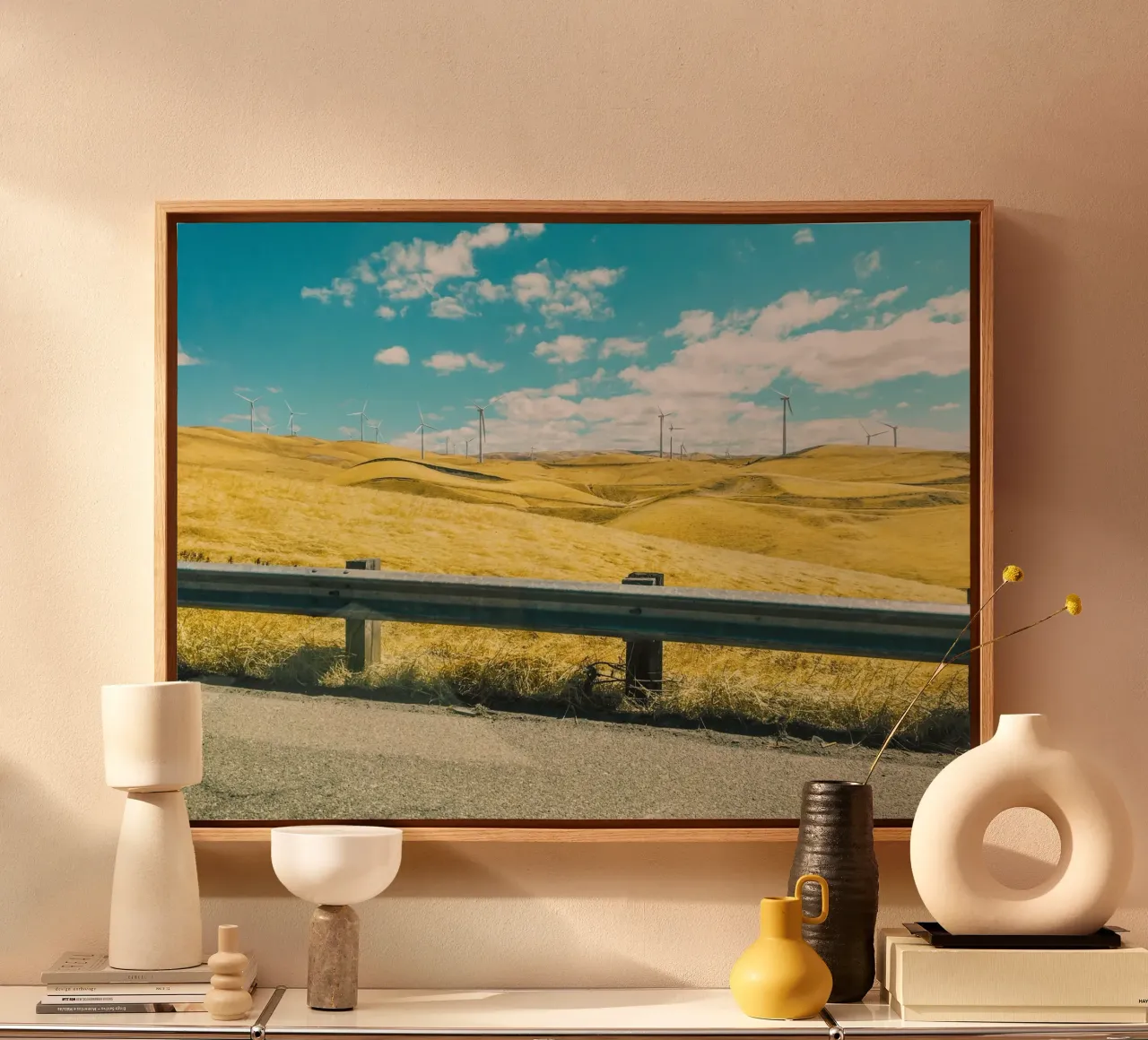 grassy hills electricity tela con Cornice a cassetta da Horsire