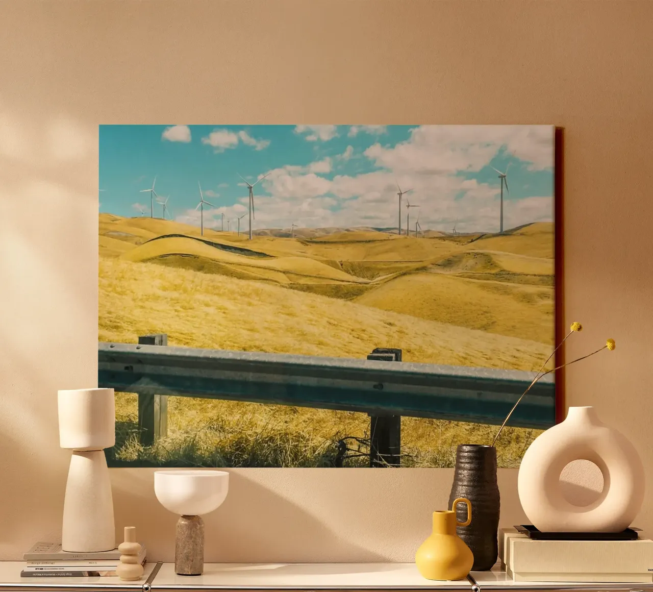 grassy hills electricity tela con Cornice a cassetta da Horsire