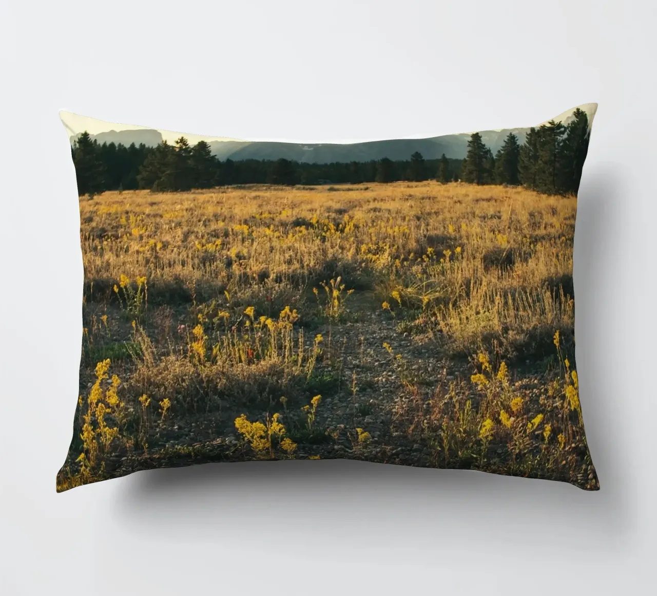mountains meadow decorative cushion by cofa home