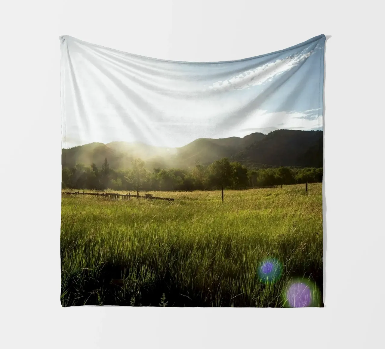 daytime meadow nature scene coperta in pile da cofa home