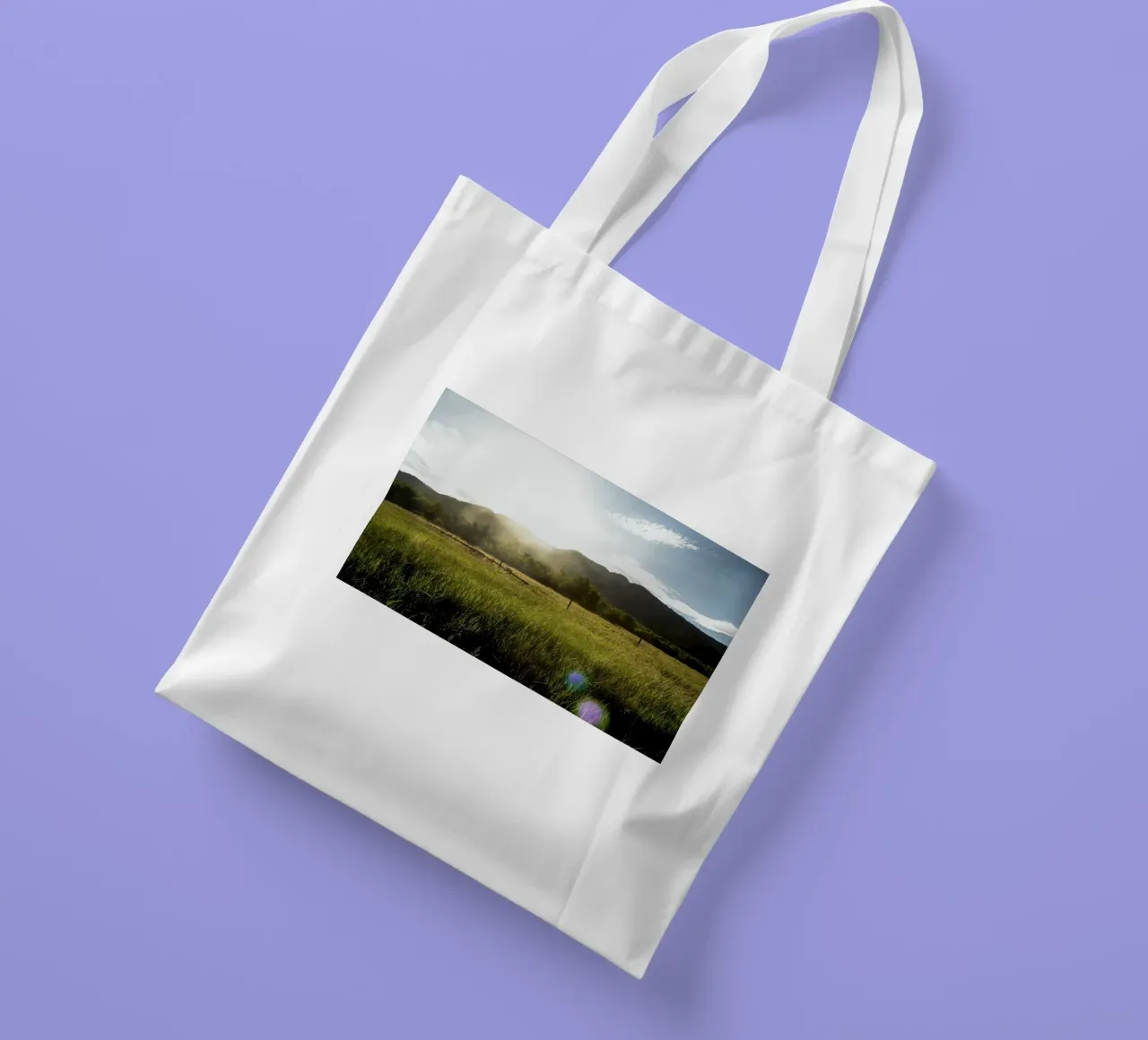 daytime meadow nature scene borsa in juta da cofa home