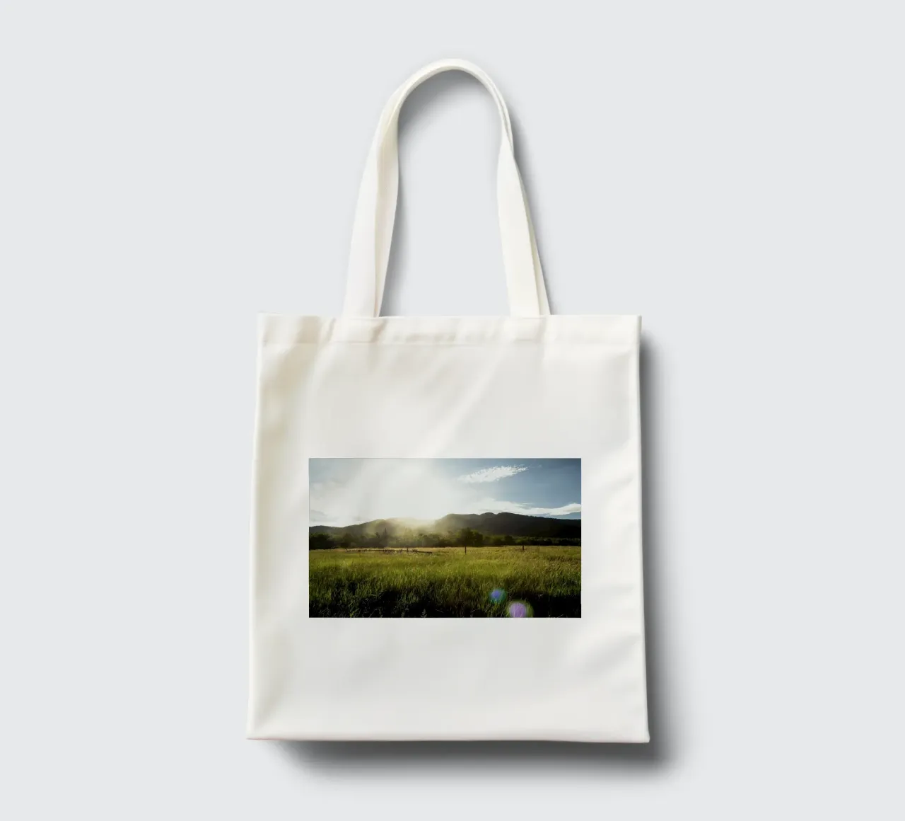 daytime meadow nature scene borsa in juta da cofa home