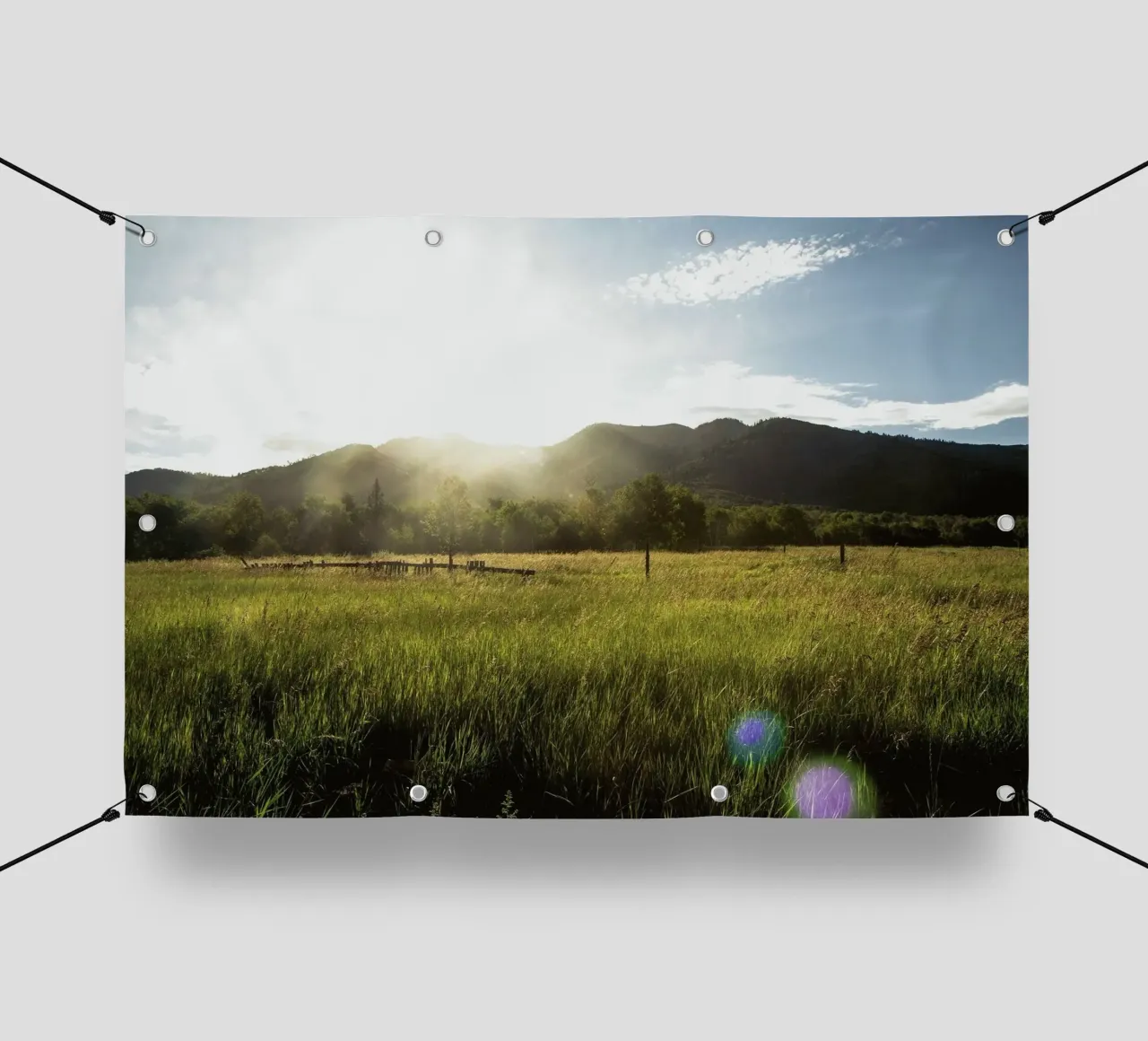 daytime meadow nature scene telo in pvc da cofa home