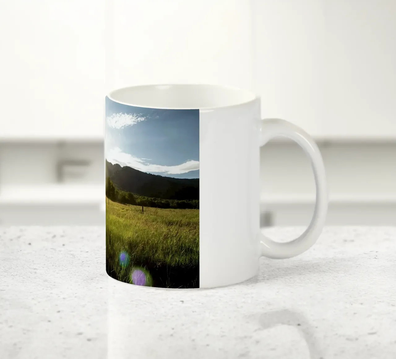 daytime meadow nature scene tazza in ceramica da cofa home