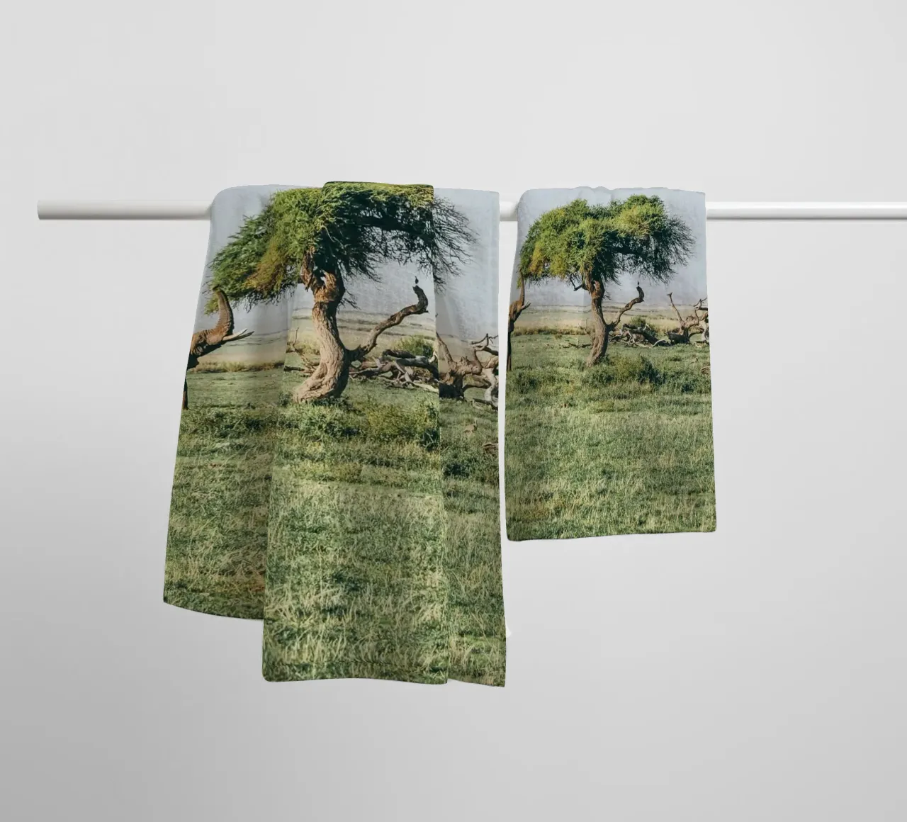 open field greenery towel by Horsire