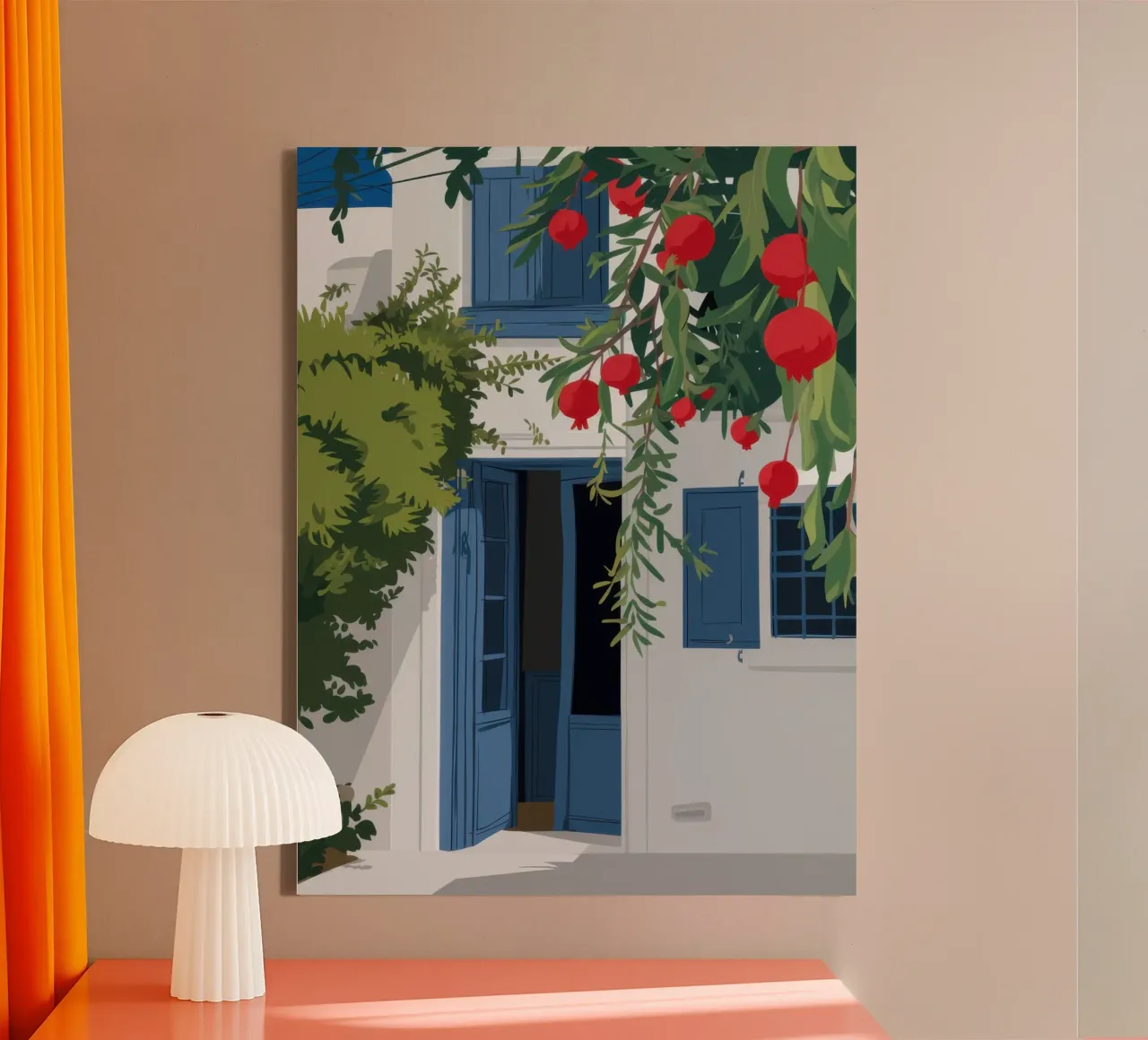 Mediterranean Lemon Tree canvas with Floater frame by Frosh Pallete