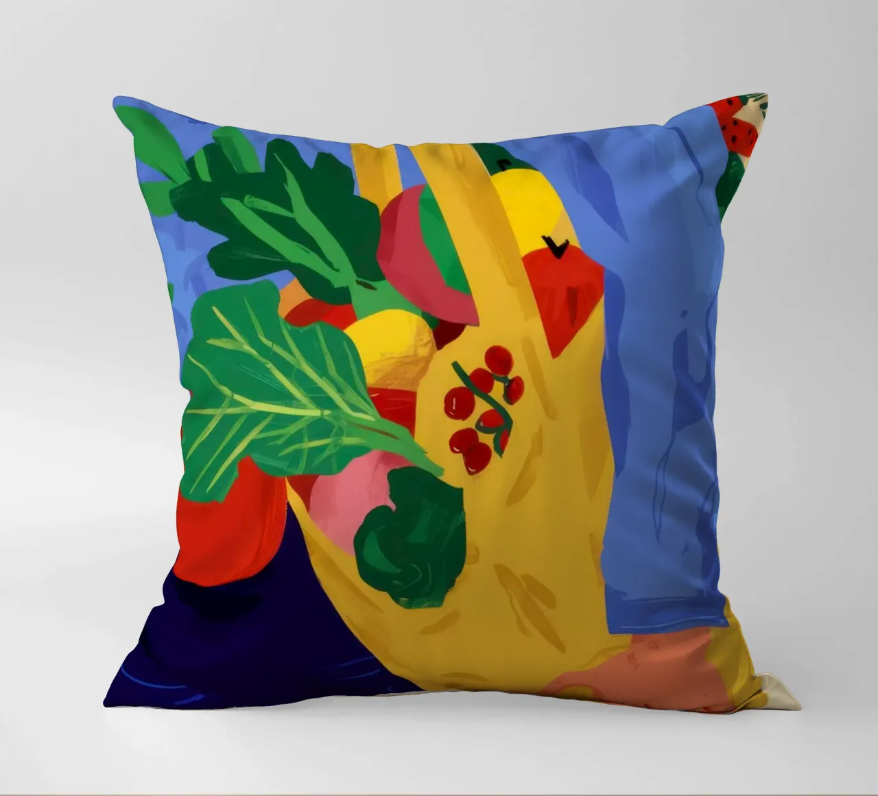 Farmer's Market Haul decorative cushion by Solar Paint