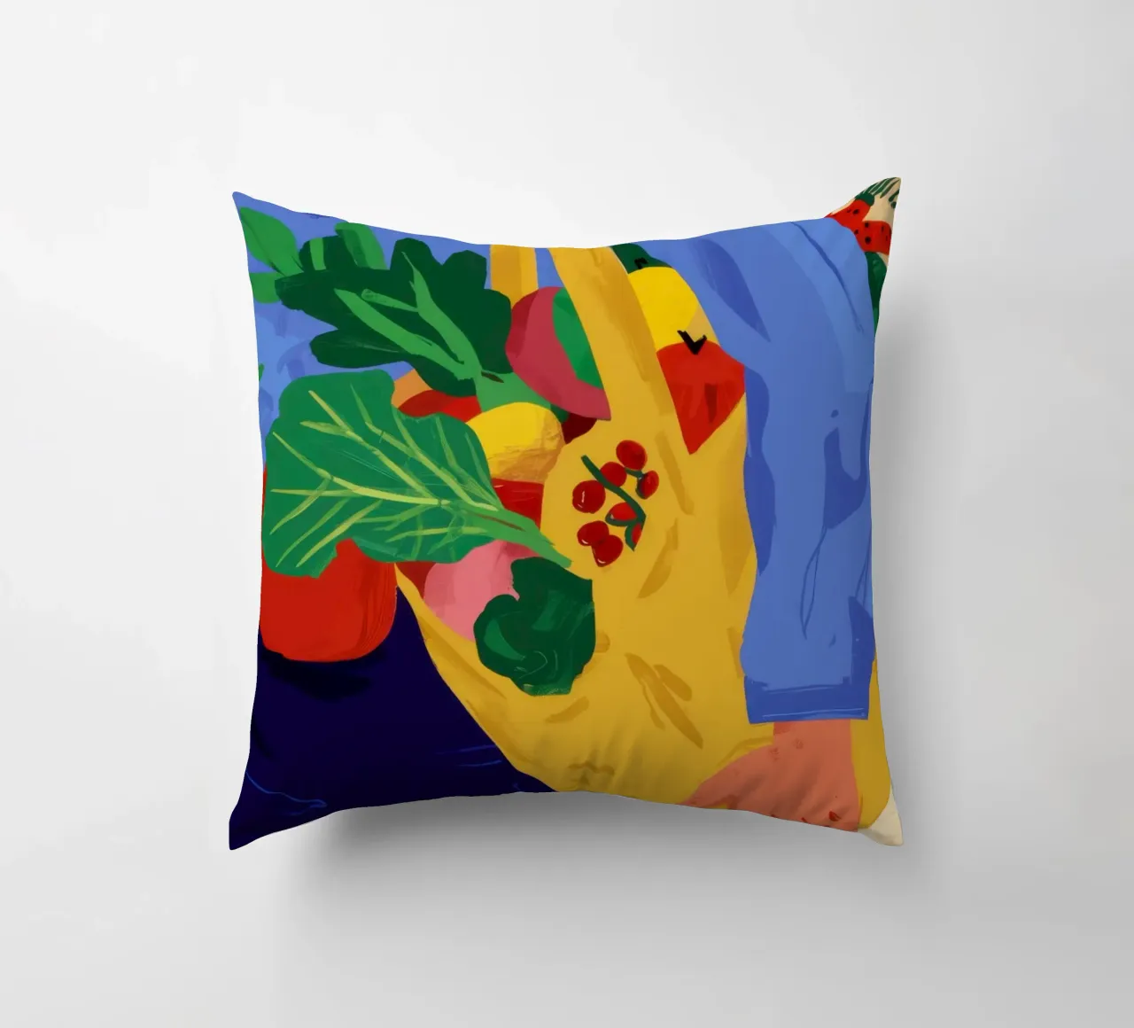 Farmer's Market Haul decorative cushion by Solar Paint