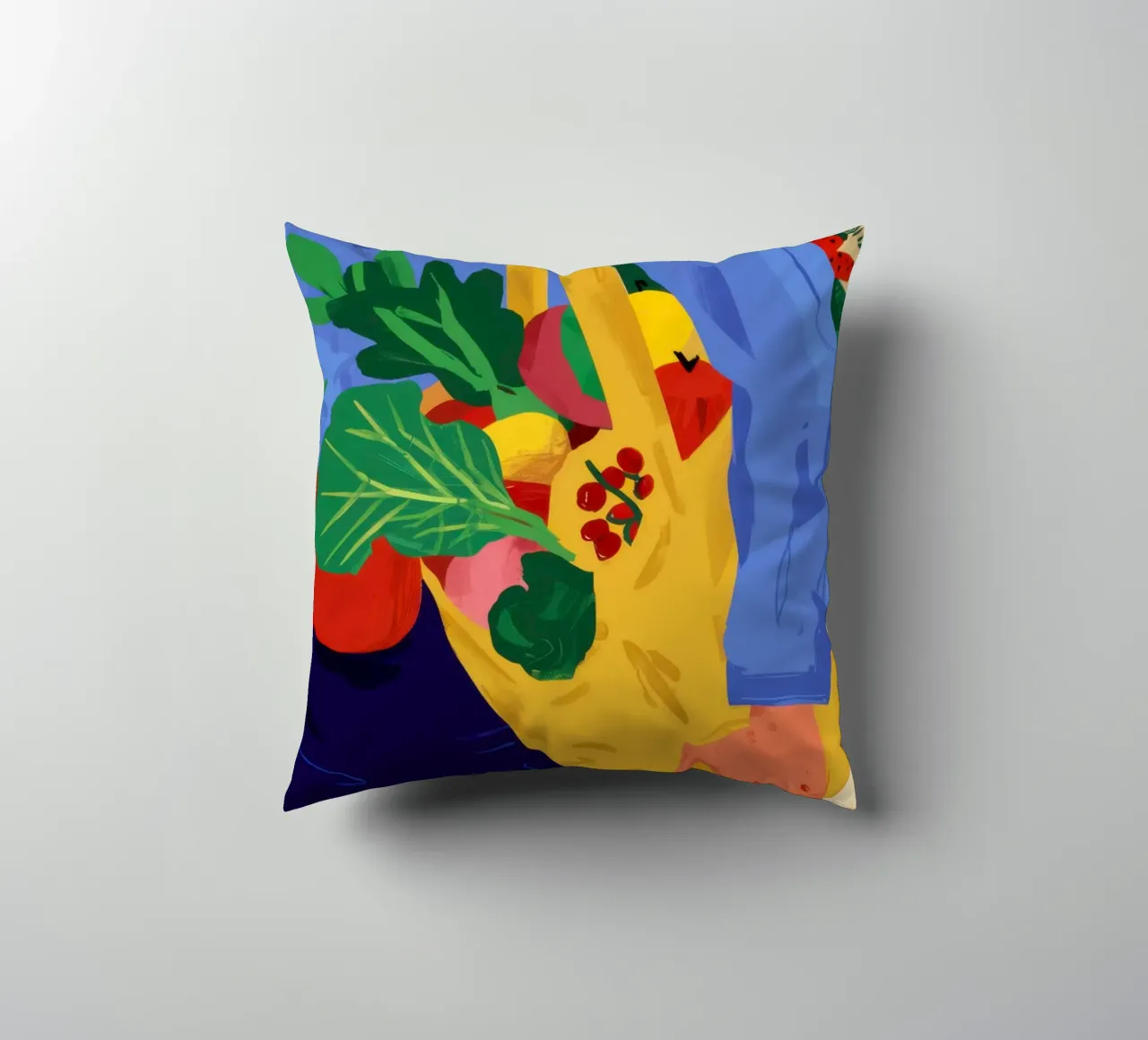 Farmer's Market Haul decorative cushion by Solar Paint