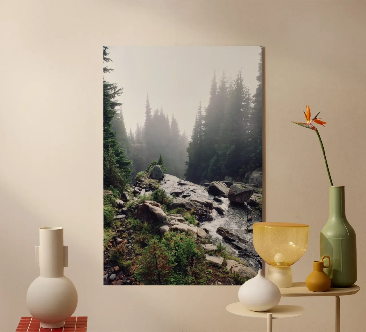 water flow nature acrylic glass by animal story home
