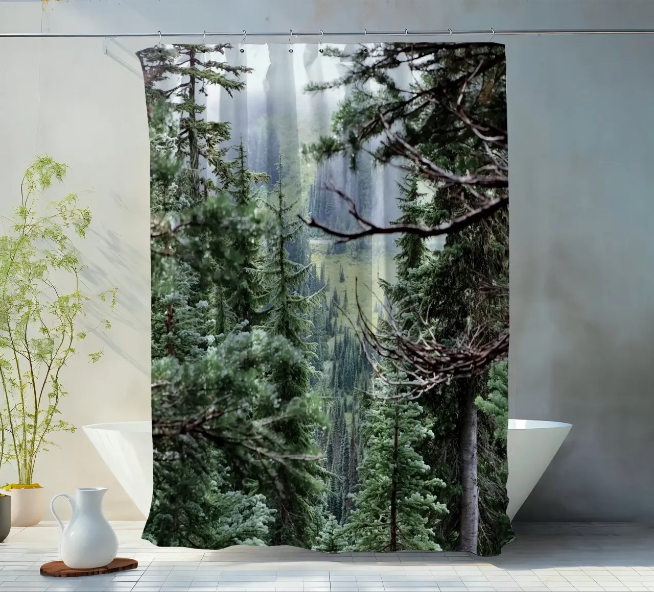 dense foliage fog tenda da doccia da animal story home