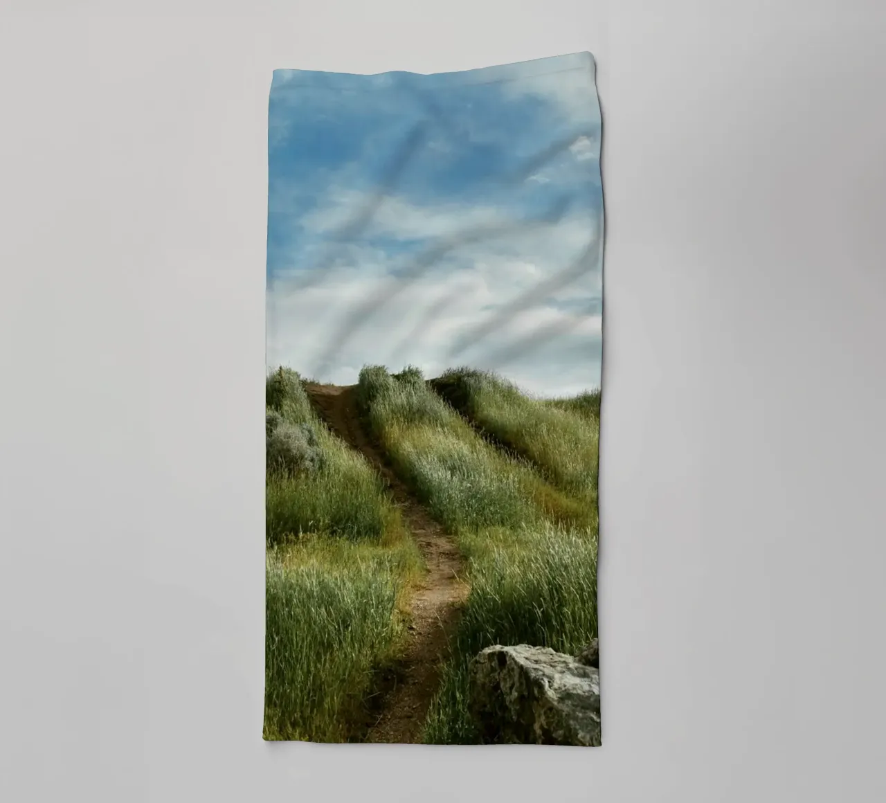 hiking path meadow field towel by animal story home