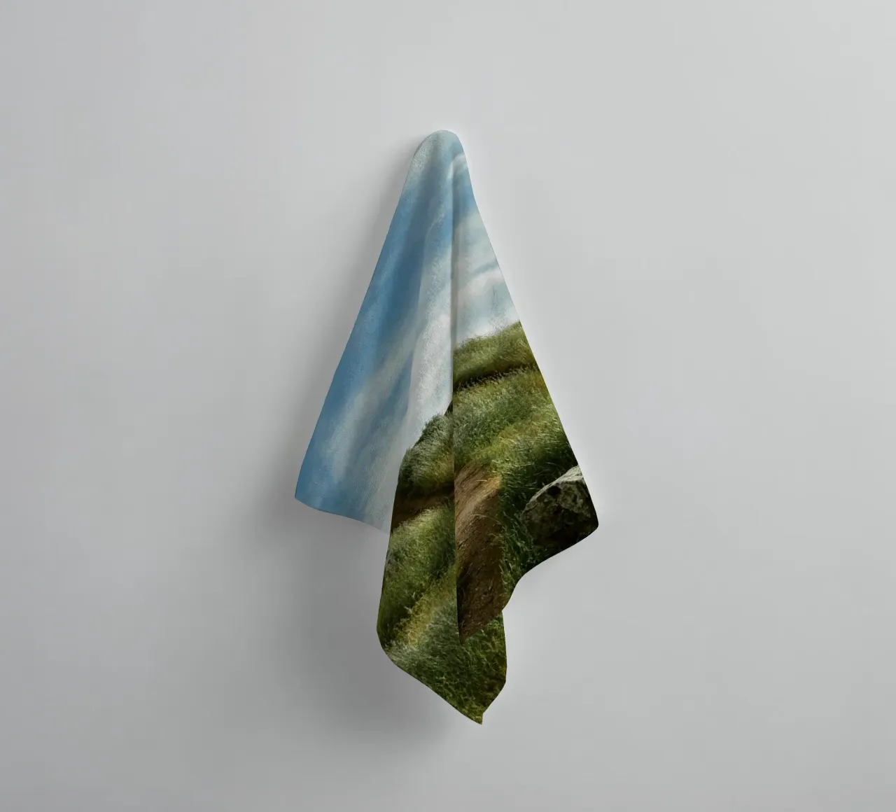 hiking path meadow field towel by animal story home