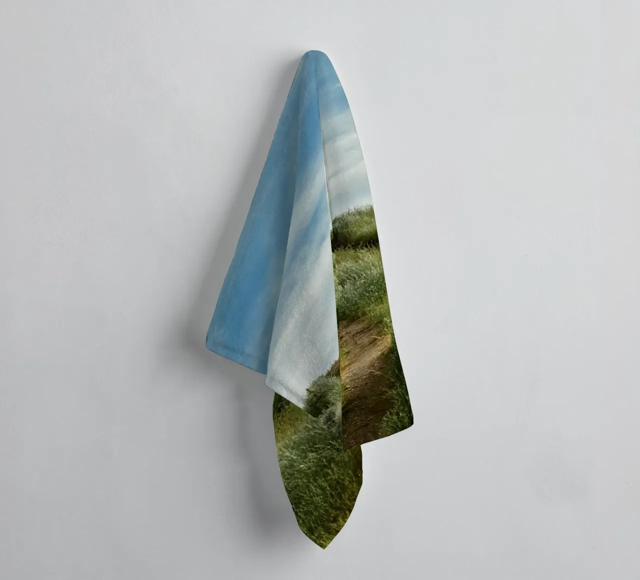 hiking path meadow field towel by animal story home