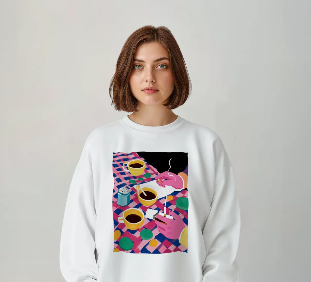 Gekipptes Kaffee-Date Sweatshirt von Solar Paint
