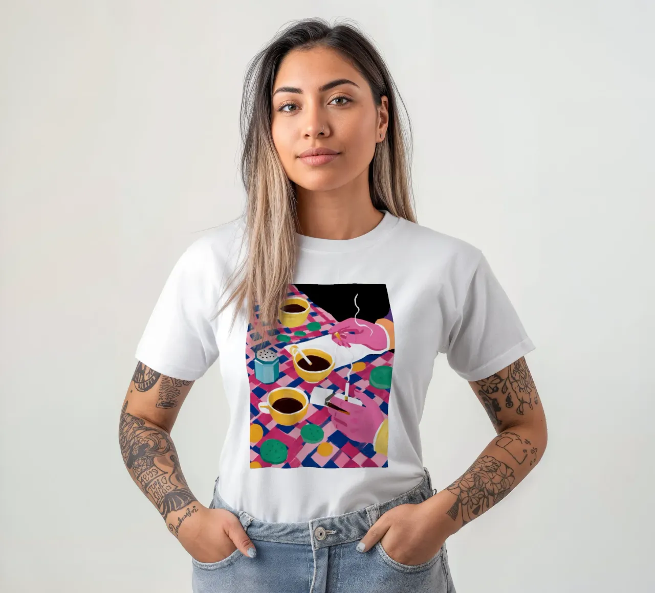 Gekipptes Kaffee-Date T-Shirt von Solar Paint