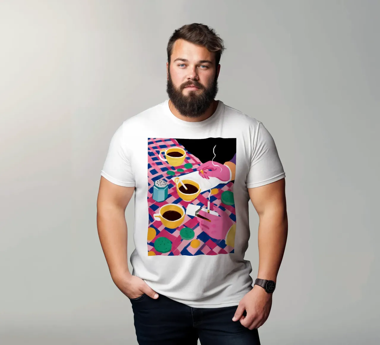 Gekipptes Kaffee-Date T-Shirt von Solar Paint