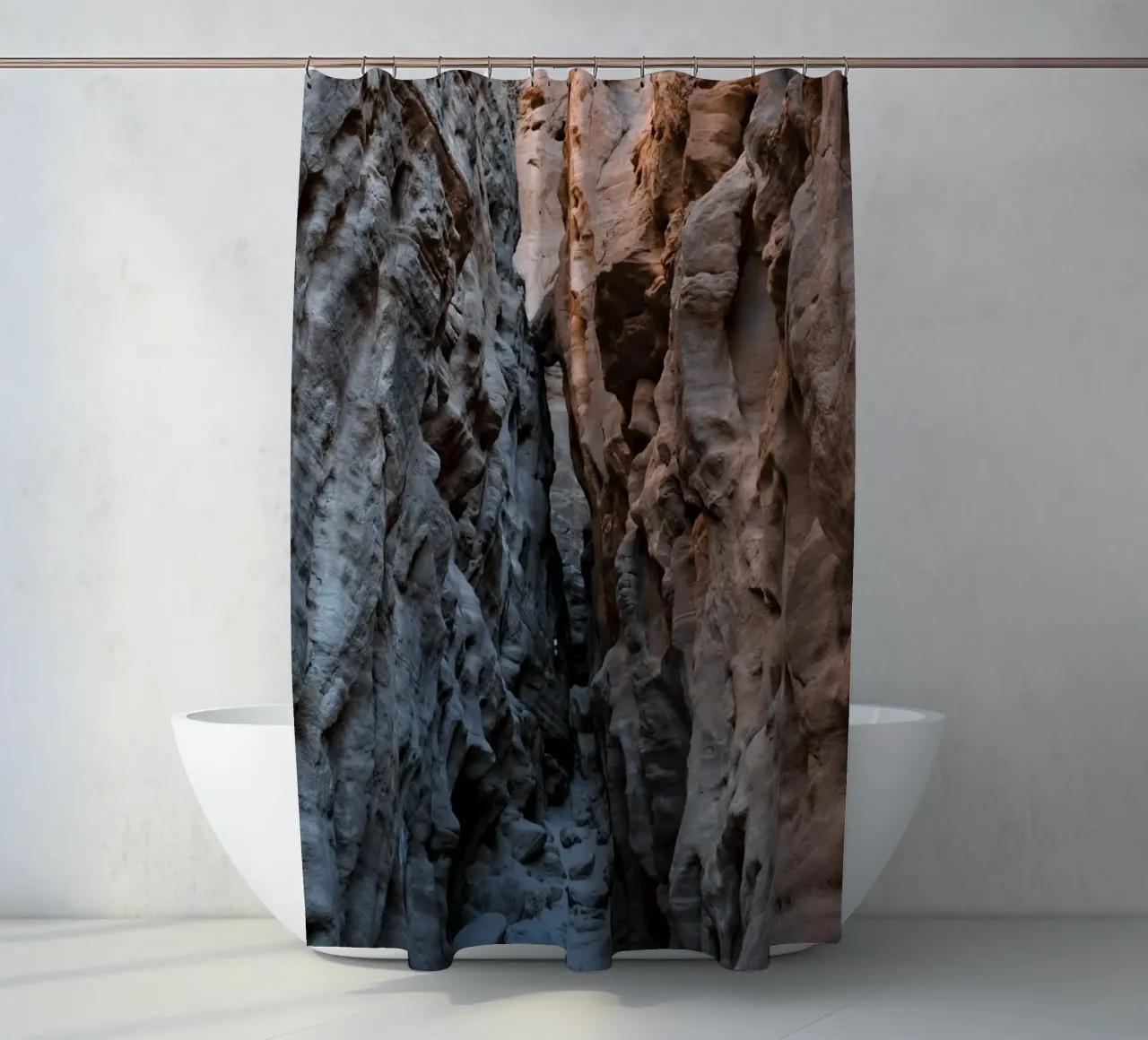 stone sunlight shadows shower curtain by animal story home