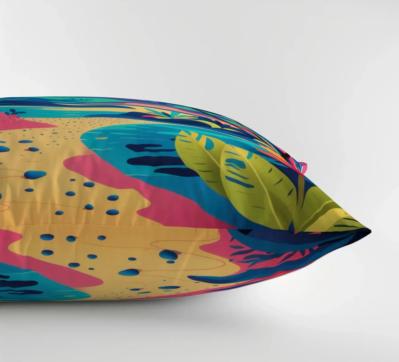Tropical Sunset Lagoon decorative cushion by Solar Paint