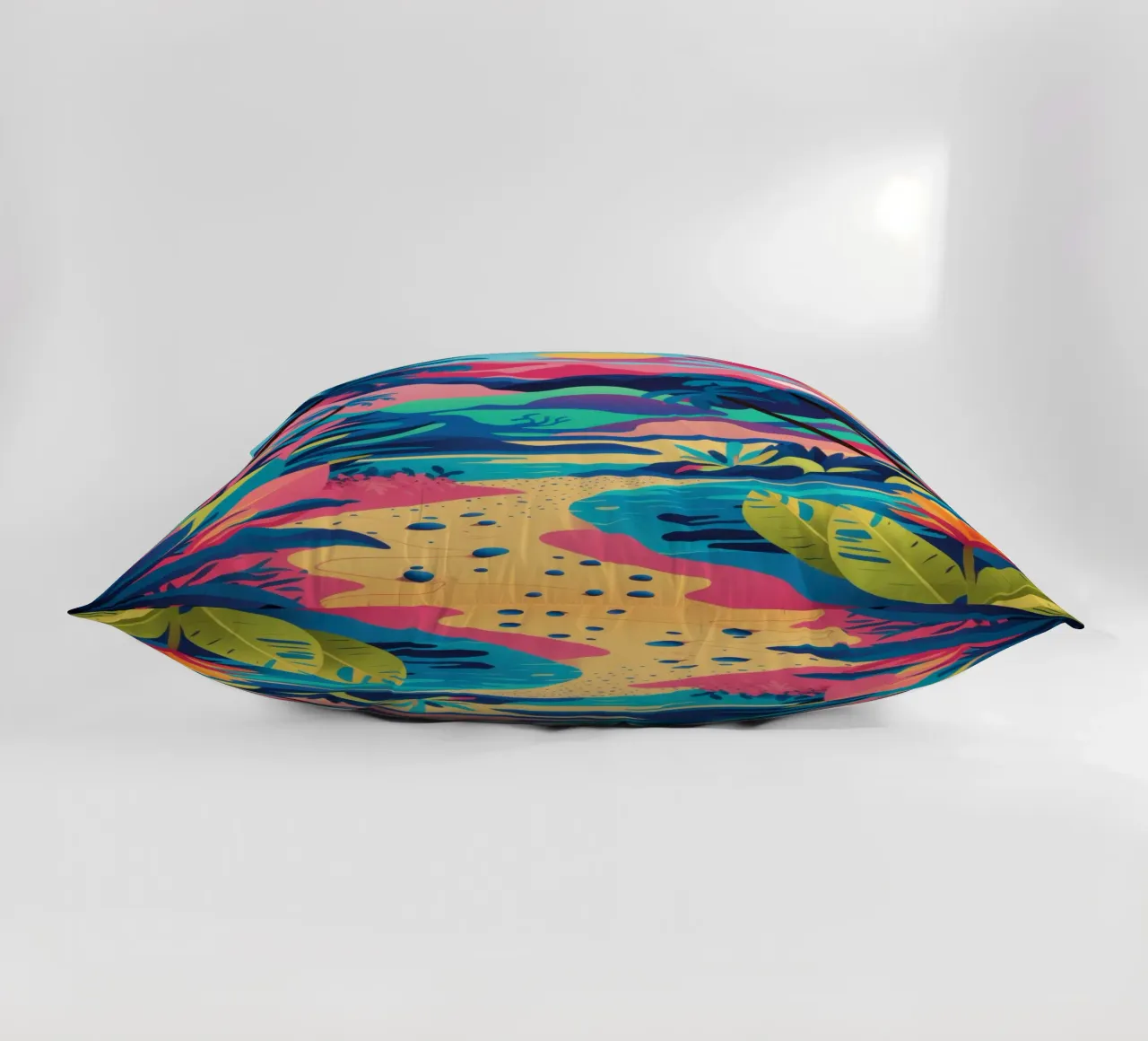 Tropical Sunset Lagoon decorative cushion by Solar Paint