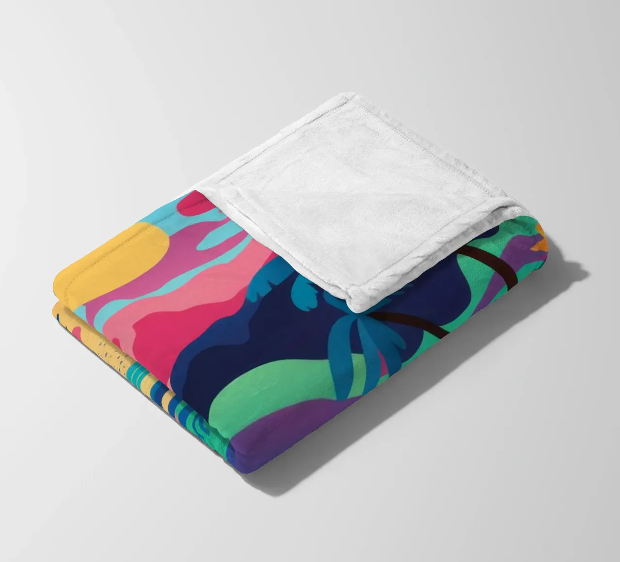 Tropical Sunset Lagoon fleece blanket by Solar Paint
