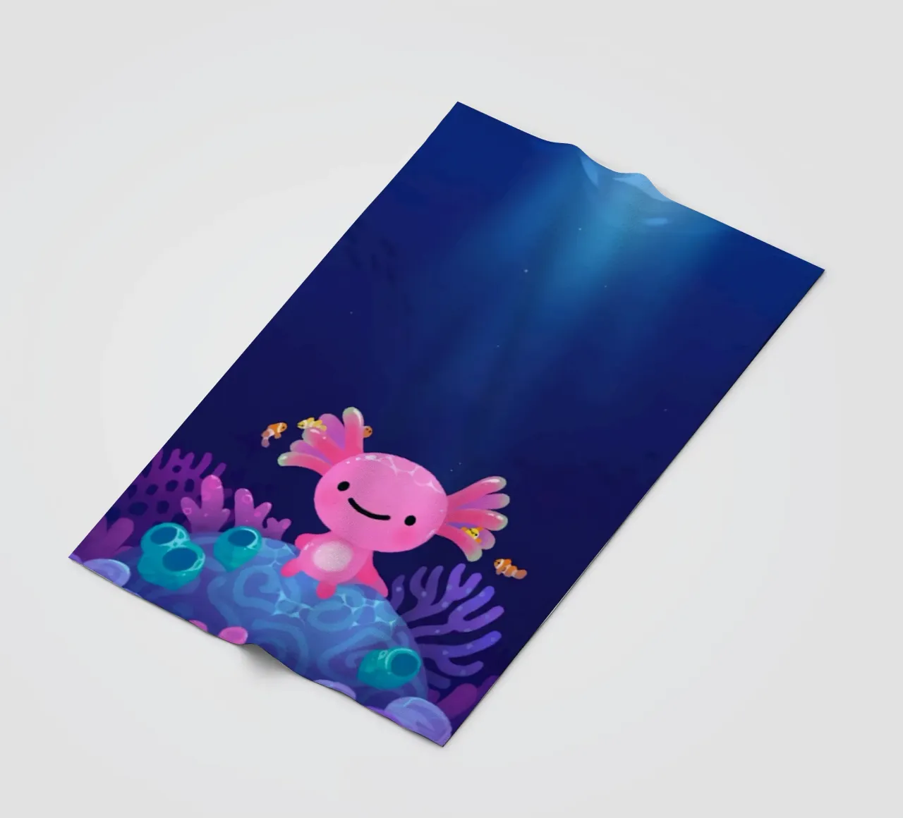 Axolotl corallino coperta in pile da eugene shop