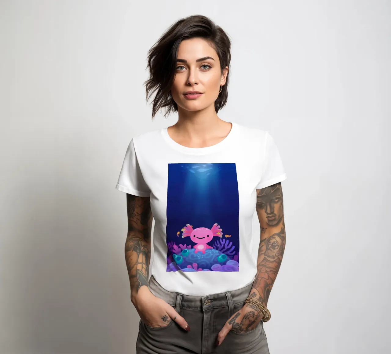 Axolotl corallino t-shirt da donna da eugene shop