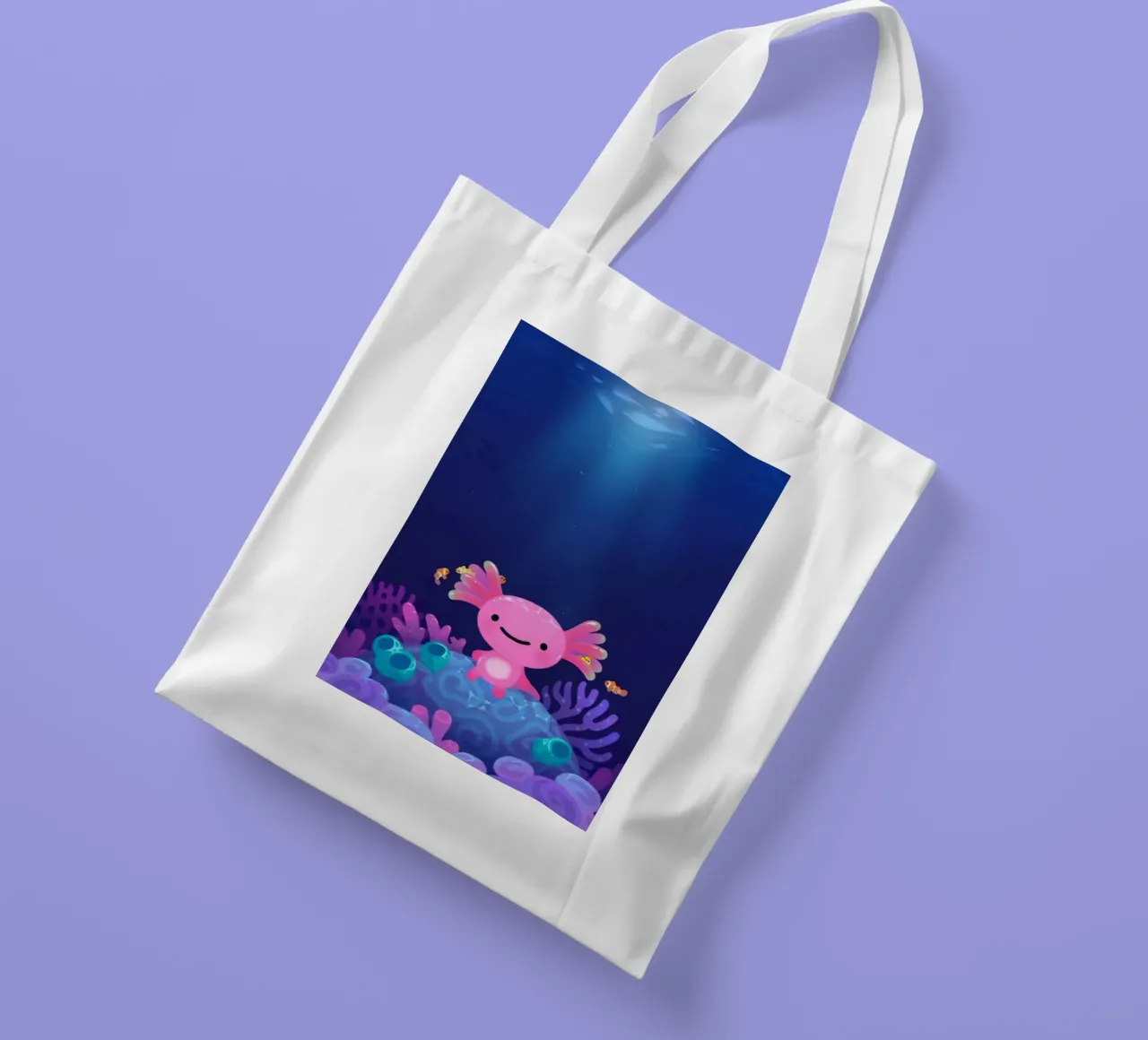 Axolotl corallino borsa in juta da eugene shop