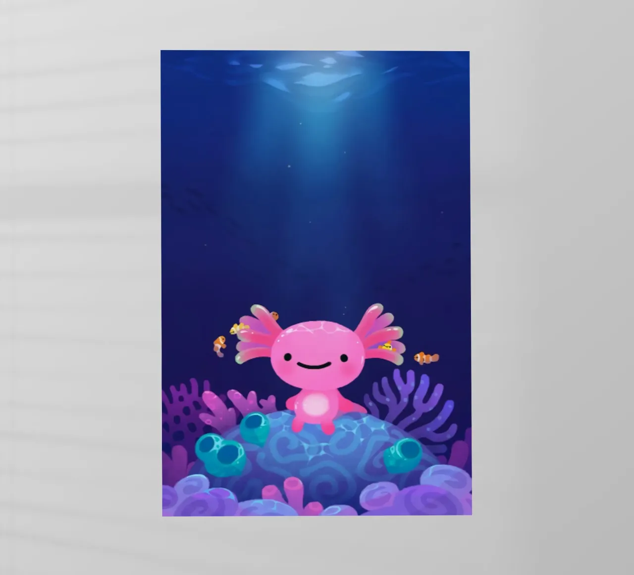 Axolotl corallino pellicola backlit da eugene shop