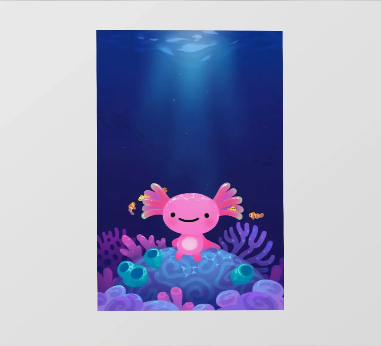 Axolotl corallino pellicola backlit da eugene shop