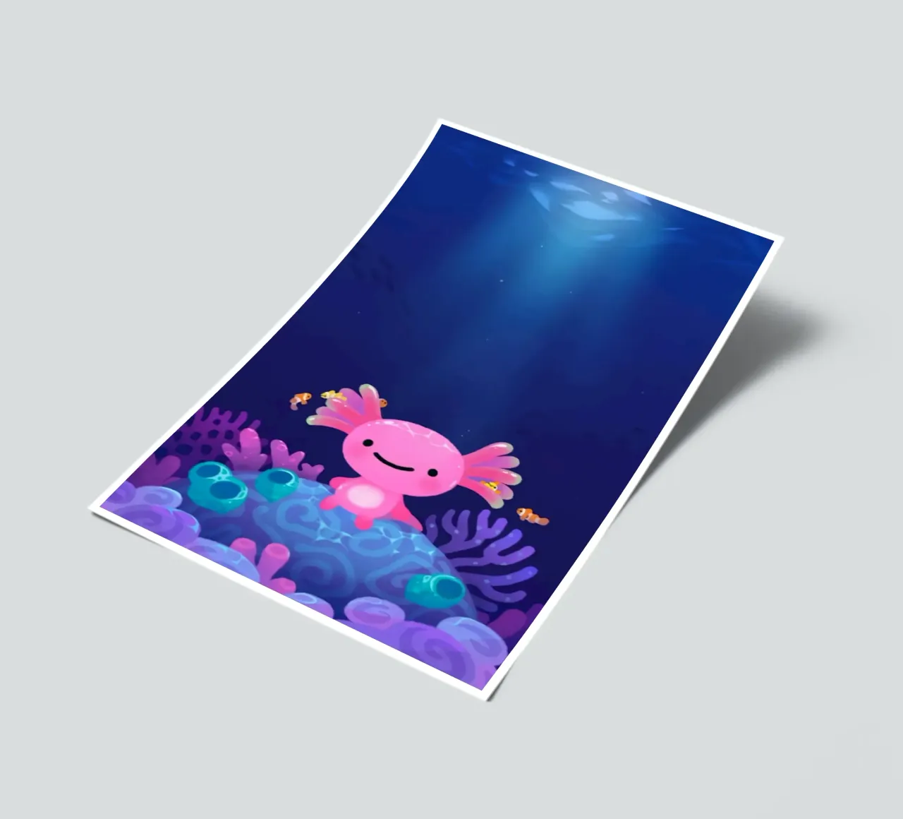 Axolotl corallino foglio adesivo da eugene shop