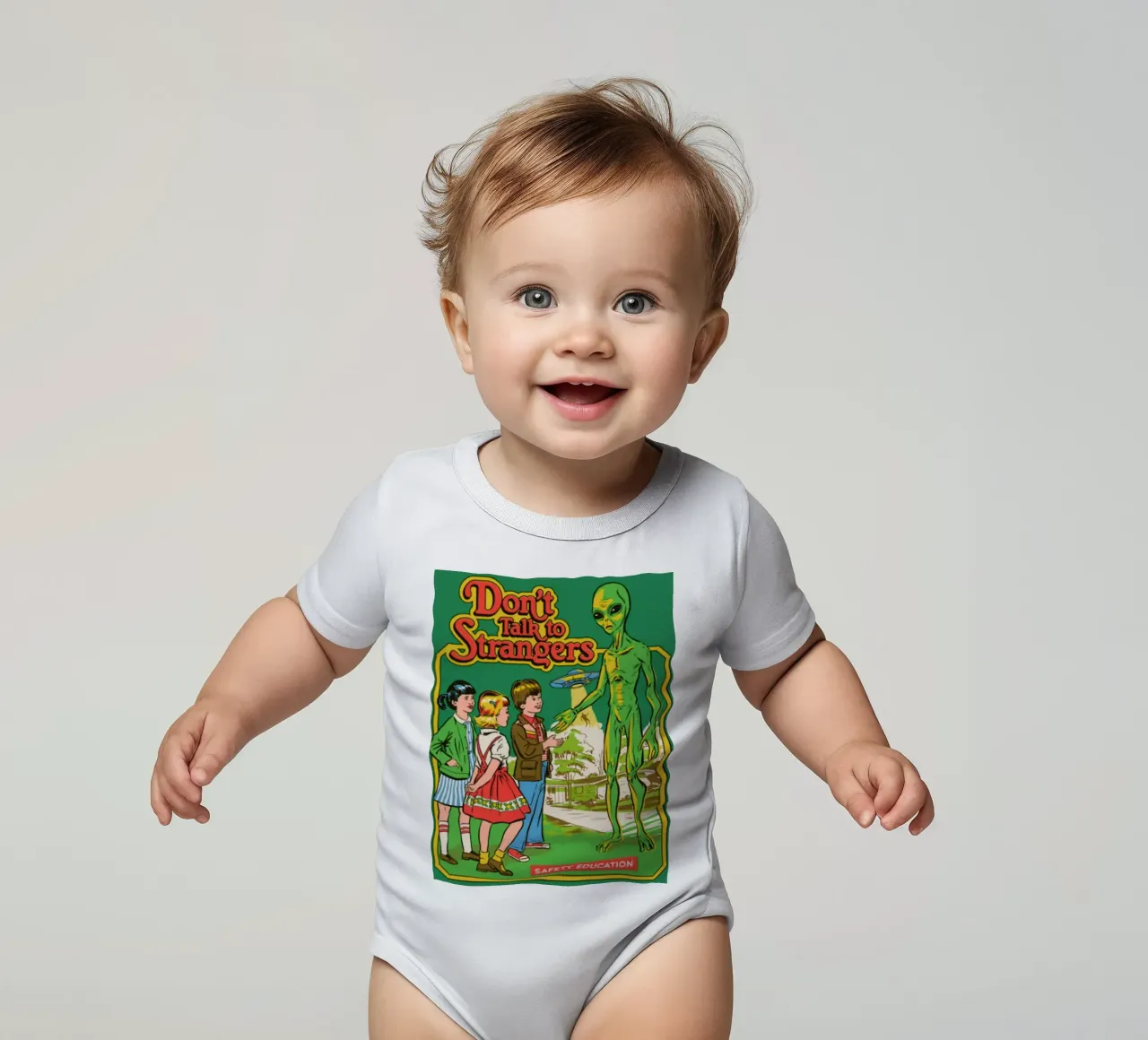 Non parlare con gli sconosciuti body neonato maniche corte da eugene shop