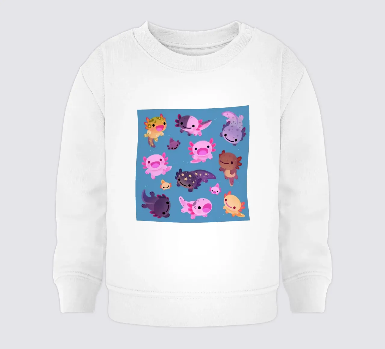 Axolotl felice - blu felpa neonato da eugene shop