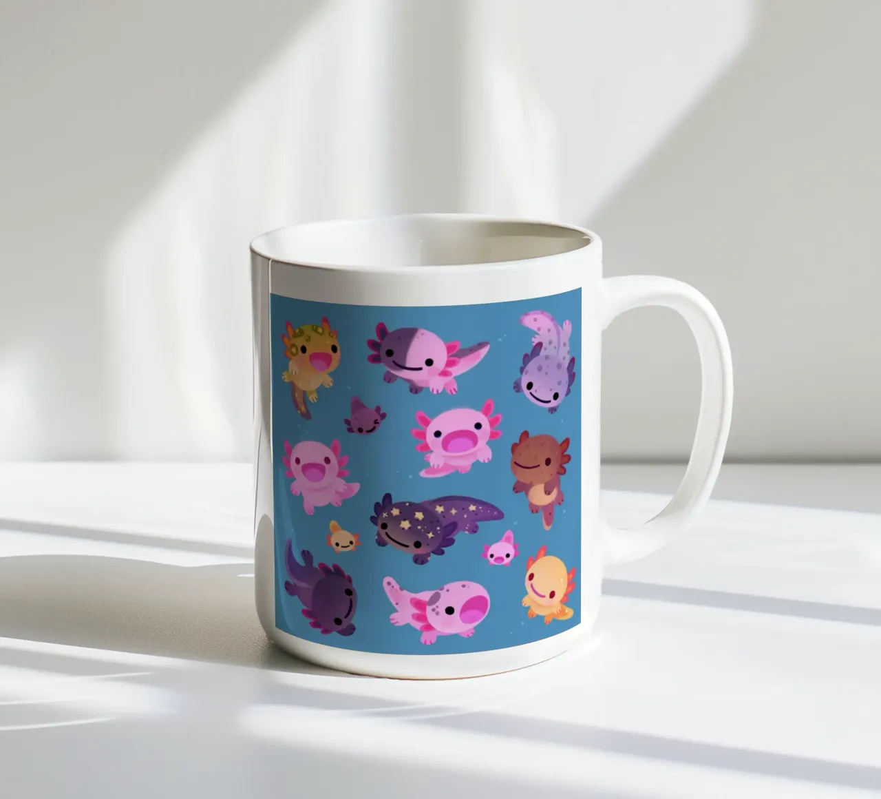 Axolotl felice - blu tazza in ceramica da eugene shop