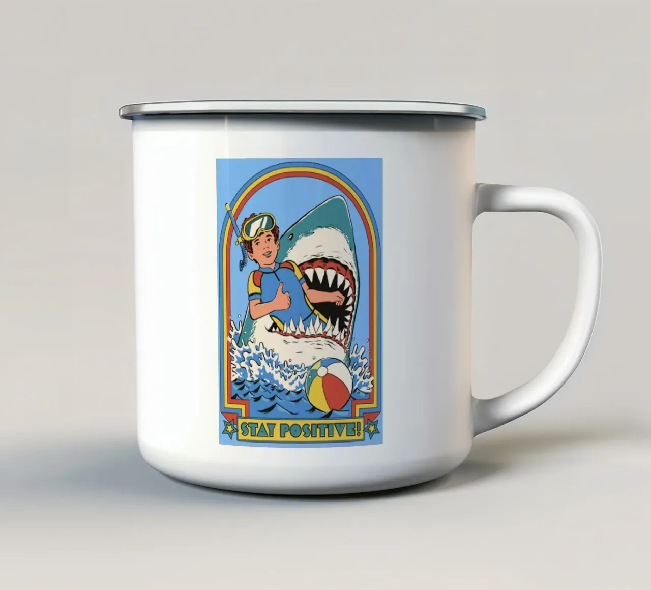 Rimanere positivi tazza in smalto da eugene shop