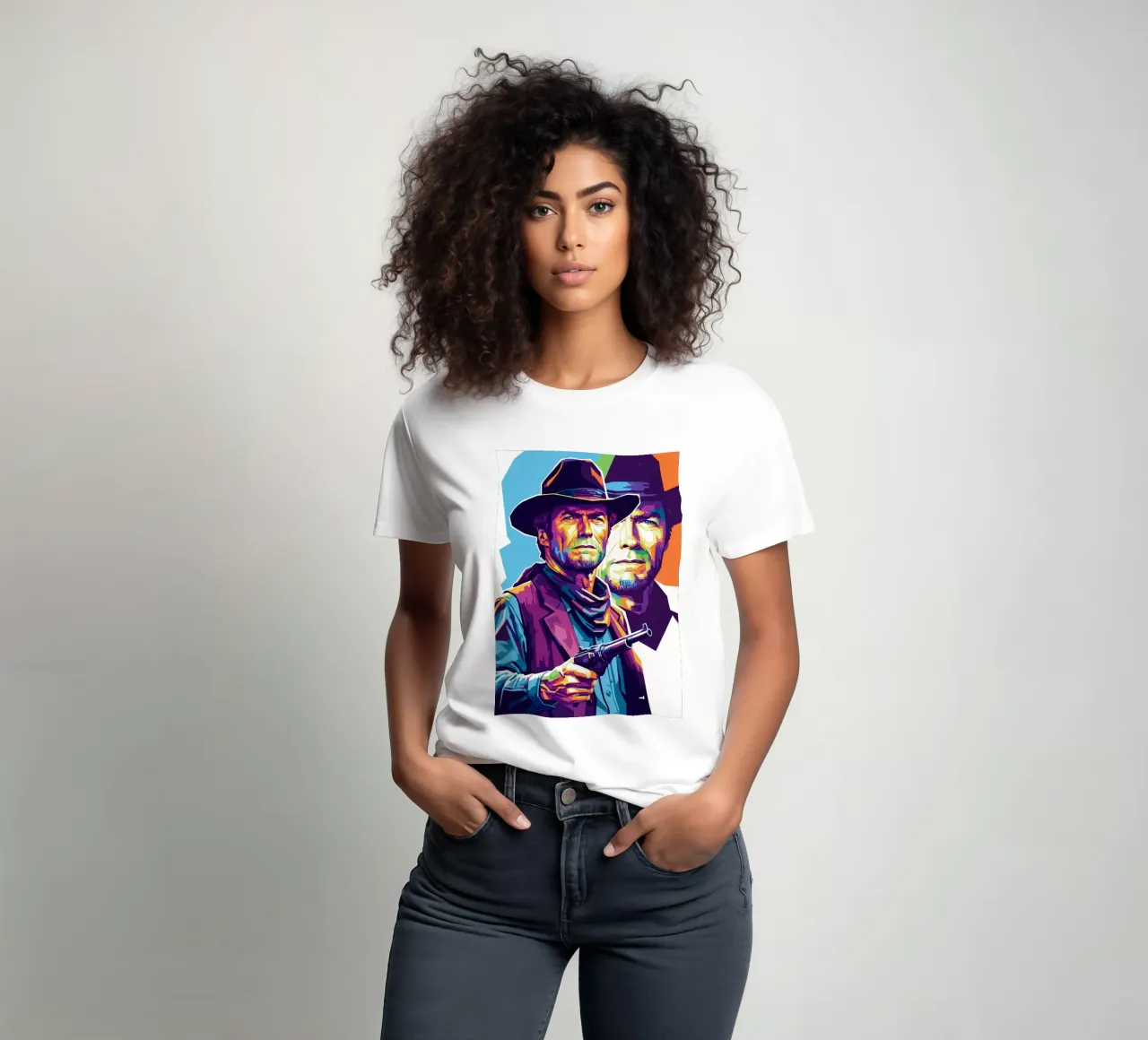 Clint Eastwood in WPAP art style t-shirt da Hantamrata