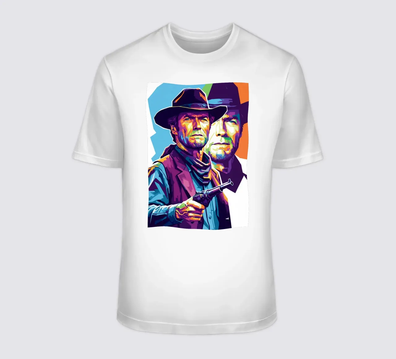 Clint Eastwood in WPAP art style t-shirt da Hantamrata