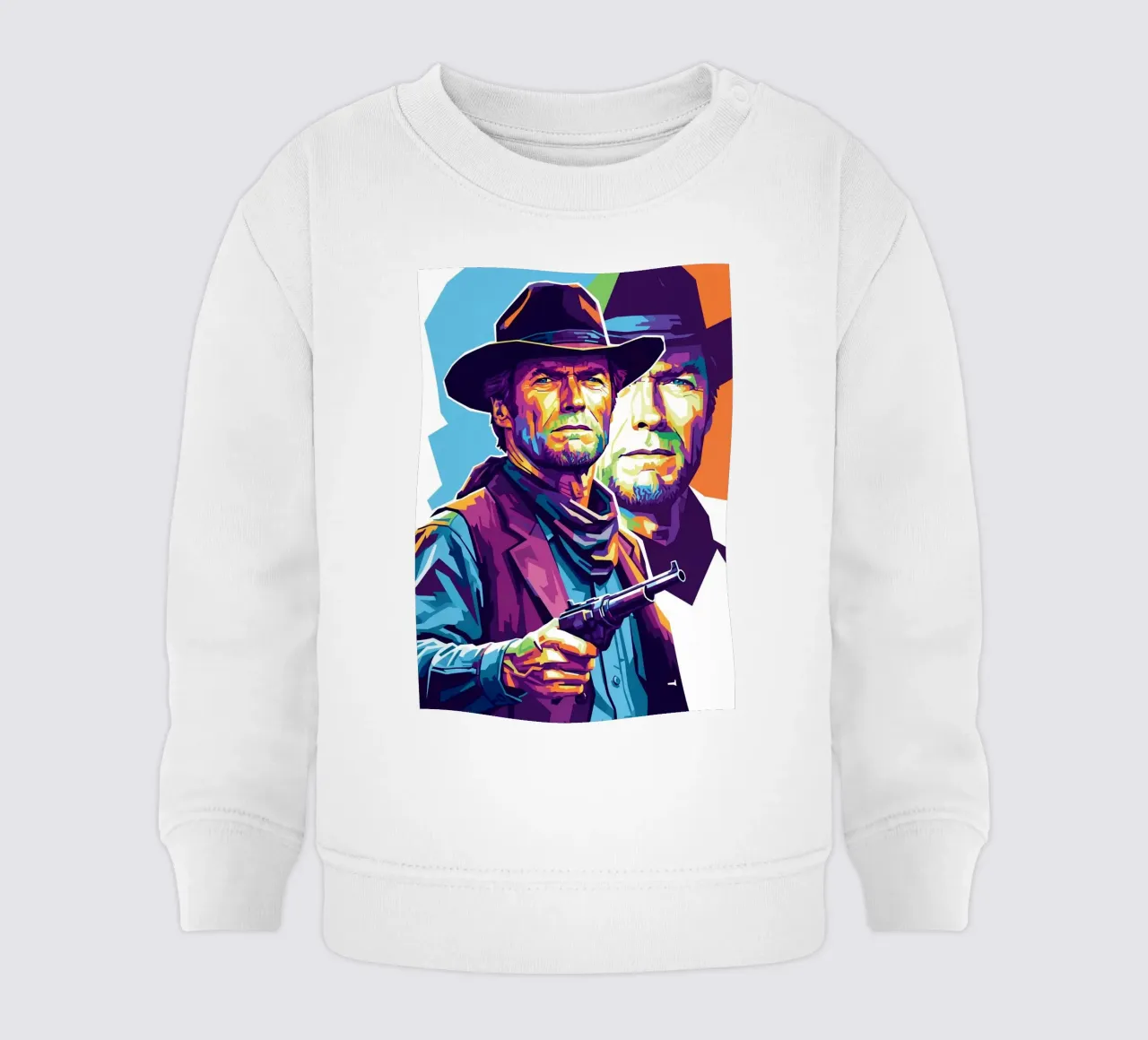 Clint Eastwood in WPAP art style baby sweatshirt by Hantamrata