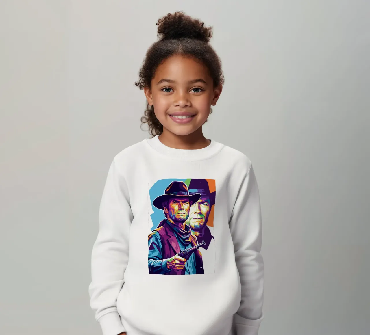 Clint Eastwood in WPAP art style felpa bambino da Hantamrata