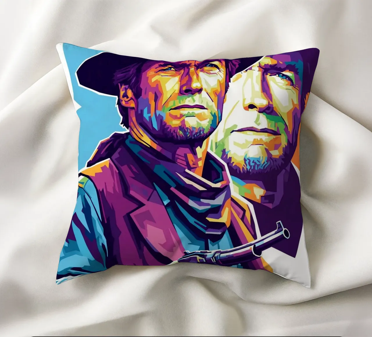 Clint Eastwood in WPAP art style cuscino da Hantamrata
