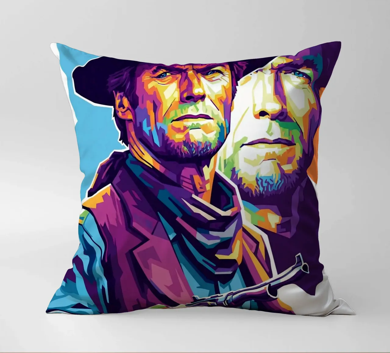 Clint Eastwood in WPAP art style cuscino da Hantamrata