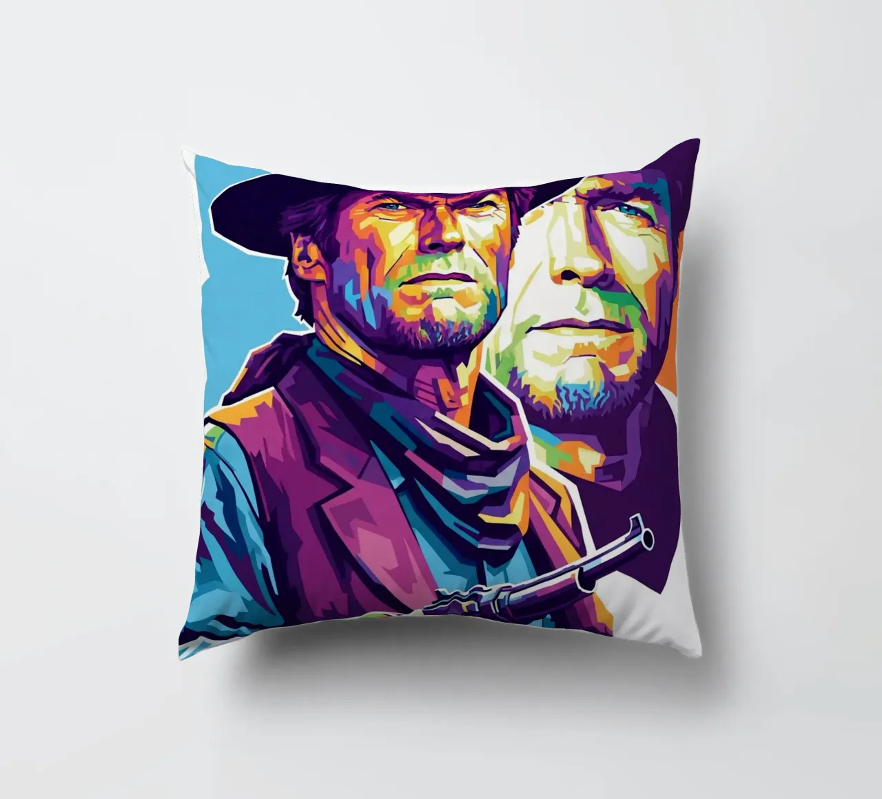 Clint Eastwood in WPAP art style cuscino da Hantamrata