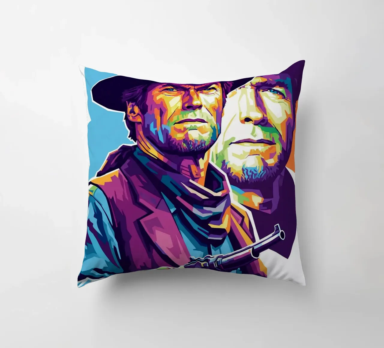 Clint Eastwood in WPAP art style cuscino da Hantamrata